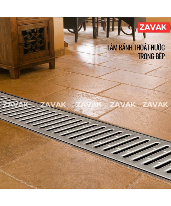 Rãnh Thoát Nước Inox 304 ZAVAK Grating GRT-AX117 (modun 1.2m)
