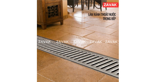 Rãnh Thoát Nước Inox 304 ZAVAK Grating GRT-AX117 (modun 1.2m)